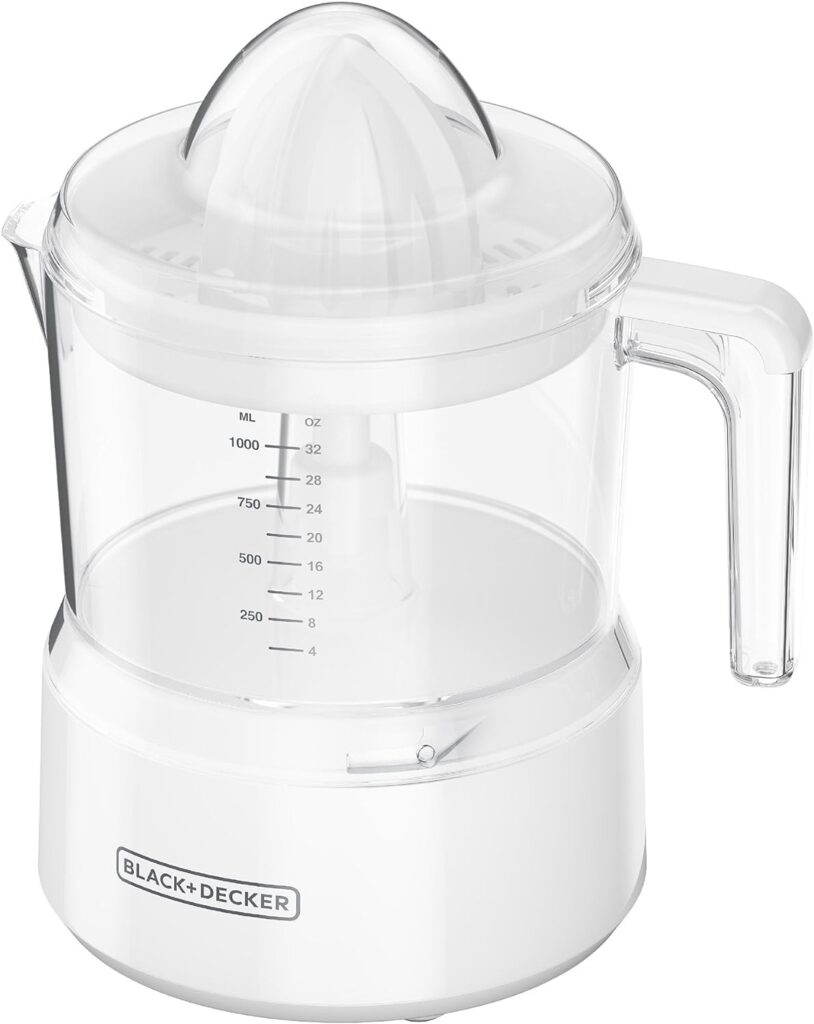 BLACK+DECKER 32oz Citrus Juicer, White, CJ650W,Small