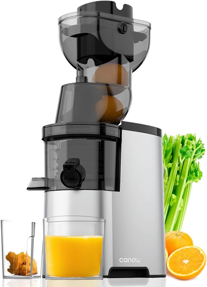 Masticating Juicer, 300W Professional Slow Juicer with 3.5-inch (88mm) Large Feed Chute for Nutrient Fruits and Vegetables, Cold Press Electric Juicer Machines with High Juice Yield, Easy Cleaning
